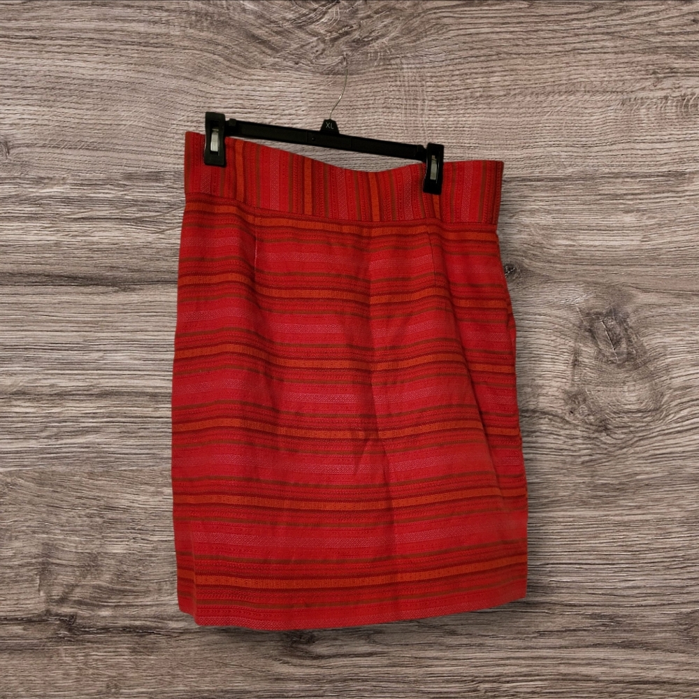 ANTONIO MELANI Pink Orange Striped Pencil Skirt Size 10